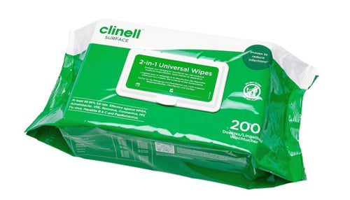 Clinell universele alcoholvrije ontsmettingsdoekjes / 200st