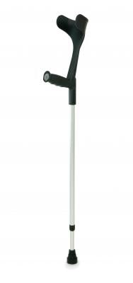 Engelse krukken alu met zwart handvat - per kruk