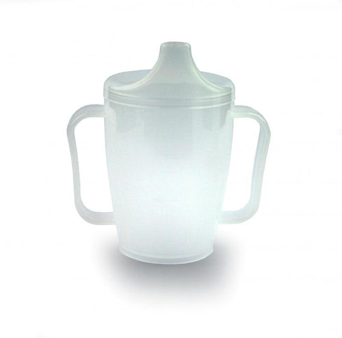 Beker met tuitdeksel en 2 handvatten, 250 cc