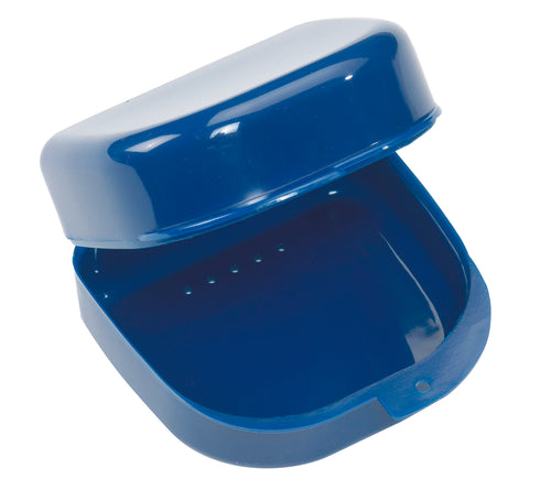 Blauw potje voor kunstgebit