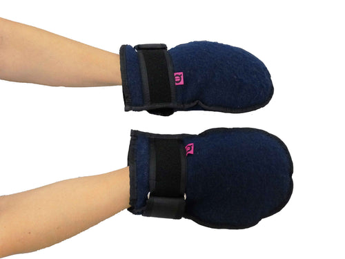 Paar nachthandschoenen, marineblauw - maat M