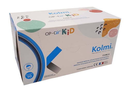 Type II masker voor kinderen 5-12 jaar - 3-laags - blauw / 50st