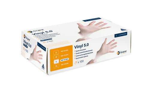 Gcare Protect Handschoenen Vinyl 5.0 - niet gepoederd / 100st