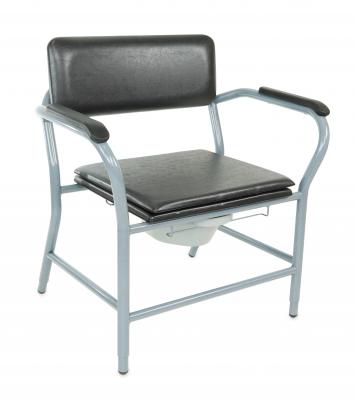 Toiletstoel voor zware persoon Candy 600, zitvlak, zwart vinyll