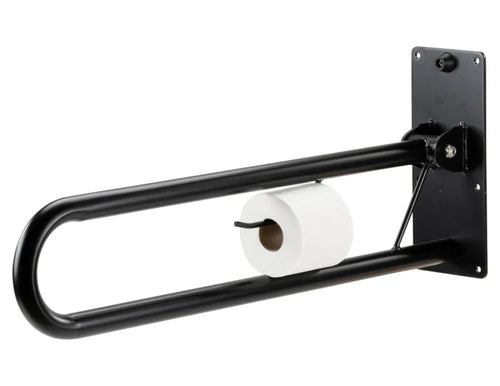 Toiletbeugel opklapbaar 76 cm met toiletrolhouder