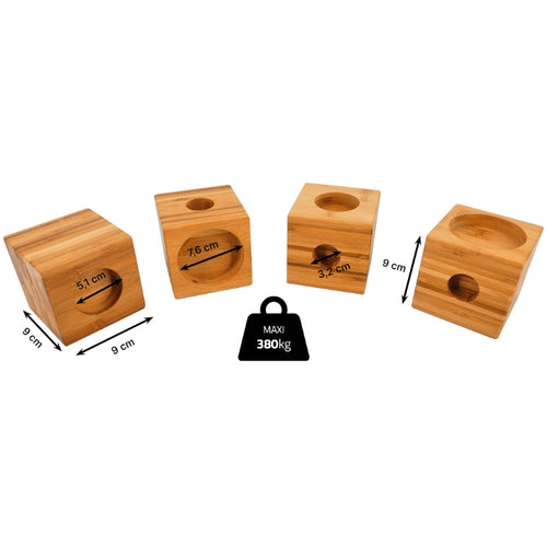 Bamboe verhogingsblokken - Set van 4