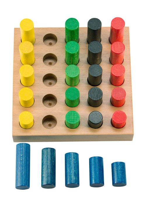 Pennenbord met 25 houten pennen 18mmØ