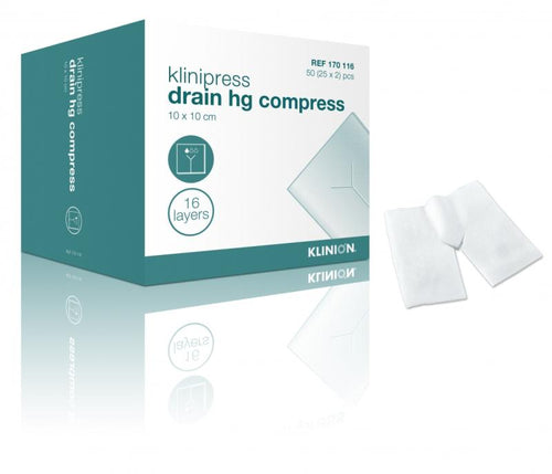 Klinion gaas splitkompres 10x10cm steriel / 50st