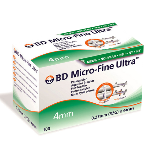 BD MicroFine Ultra Pennaald 0,23 x 4mm (32G) - 100stuks