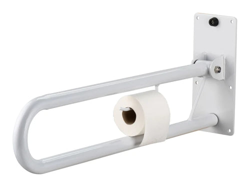 Toiletbeugel opklapbaar 76 cm met toiletrolhouder