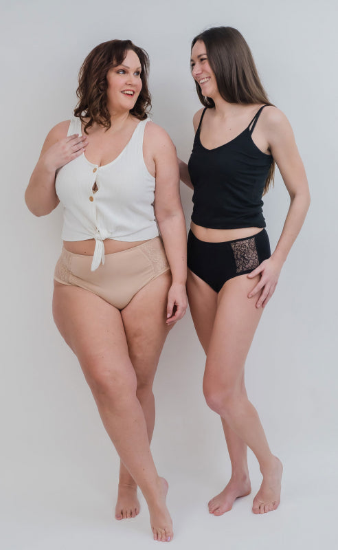 Entusia Absorberende Damesslip - Hoge Taille ZWART - met geïntegreerde pad - tot 90ml